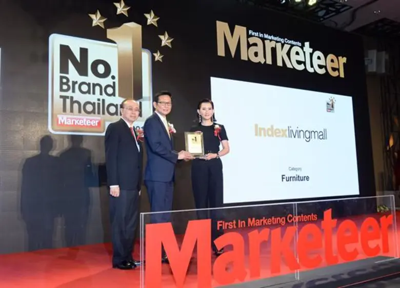 “อินเด็กซ์ ลิฟวิ่งมอลล์” คว้ารางวัล  “No.1 Brand Thailand 2018-2019”  แบรนด์เฟอร์นิเจอร์ที่ครองใจผู้บริโภคอันดับ 1 ในไทย  จากนิตยสาร Marketeer ติดต่อกัน 4 ปีซ้อน
