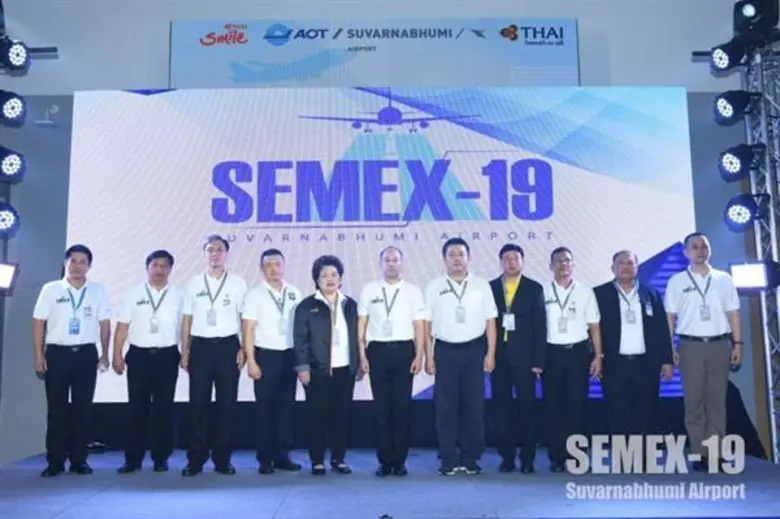 ท่าอากาศยานสุวรรณภูมิฝึกซ้อมเต็มรูปแบบตามแผนฉุกเฉินประจำปี 2562 กรณี อากาศยานอุบัติเหตุ ณ ท่าอากาศยาน (SEMEX-19)
