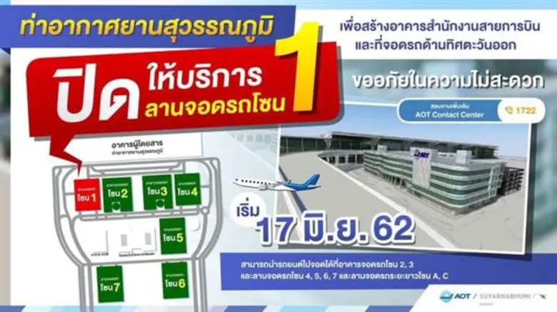 ท่าอากาศยานสุวรรณภูมิ (ทสภ.) จะปิดให้บริก...