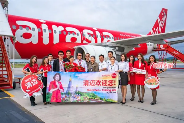 สายการบินแอร์เอเชียจัดพิธีต้อนรับเที่ยวบิ...