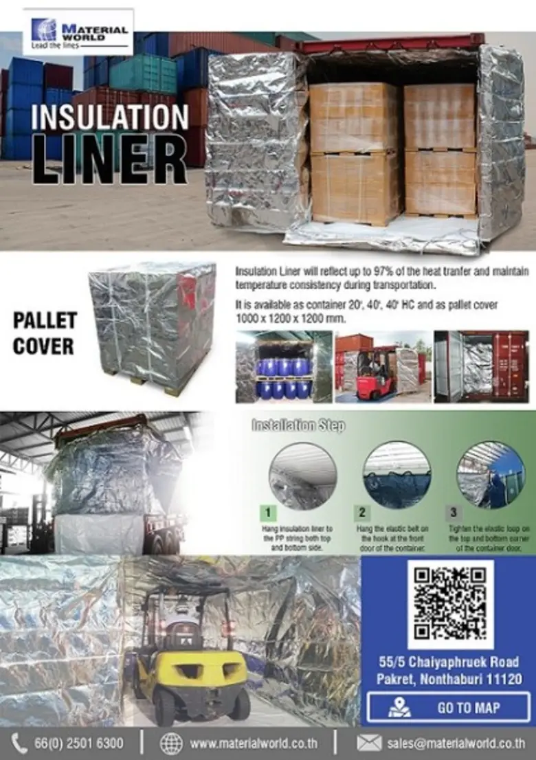 "Insulation Liner" ฉนวนป้องกันสินค้าในตู้...