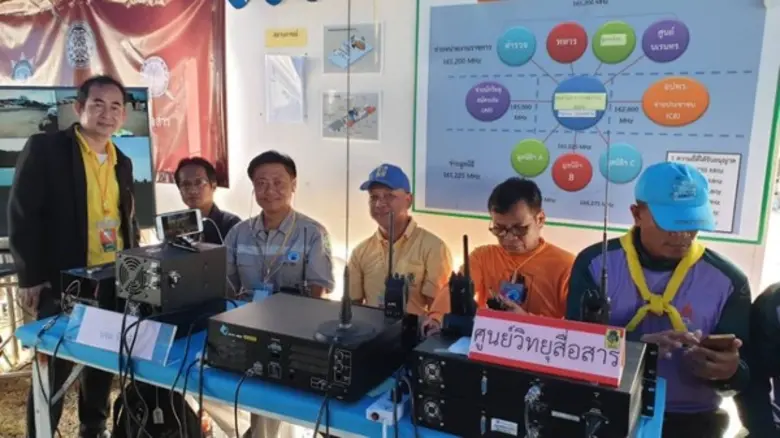 นอ.สมศักดิ์ รองปลัดกระทรวง ดีอี /ประธานคณะอนุกรรมการด้านระบบเทคโนโลยีสารสนเทศและการสื่อสาร ตรวจความพร้อมของด้านสื่อสาร 1 ใน 6 สถานี