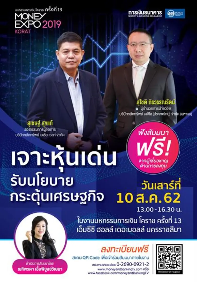 Money Expo Korat 2019 เปิดยิ่งใหญ่ จัดหนักโปรโมชั่นการเงินการลงทุน สัมมนาเจาะหุ้นเด่นรับนโยบายกระตุ้นเศรษฐกิจ