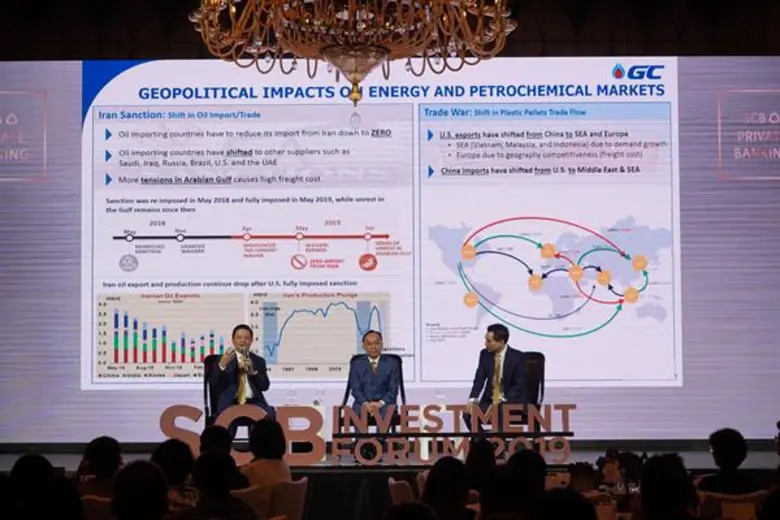 ภาพข่าว: กลุ่มธนาคารไทยพาณิชย์ จัดงานสัมมนาสุดเอ็กซ์คลูซีฟ “SCB Investment Forum 2019” บทสรุปสงครามการค้าสหรัฐ - จีน เสริมแกร่งความรู้สู่ลูกค้าเวลธ์