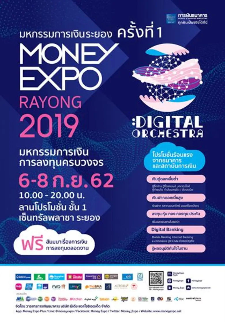 Money Expo Rayong 2019 โปรฯ แรง  กู้บ้าน 0% 6 เดือน ซื้อประกันแจกรถ-ทองคำแท่ง