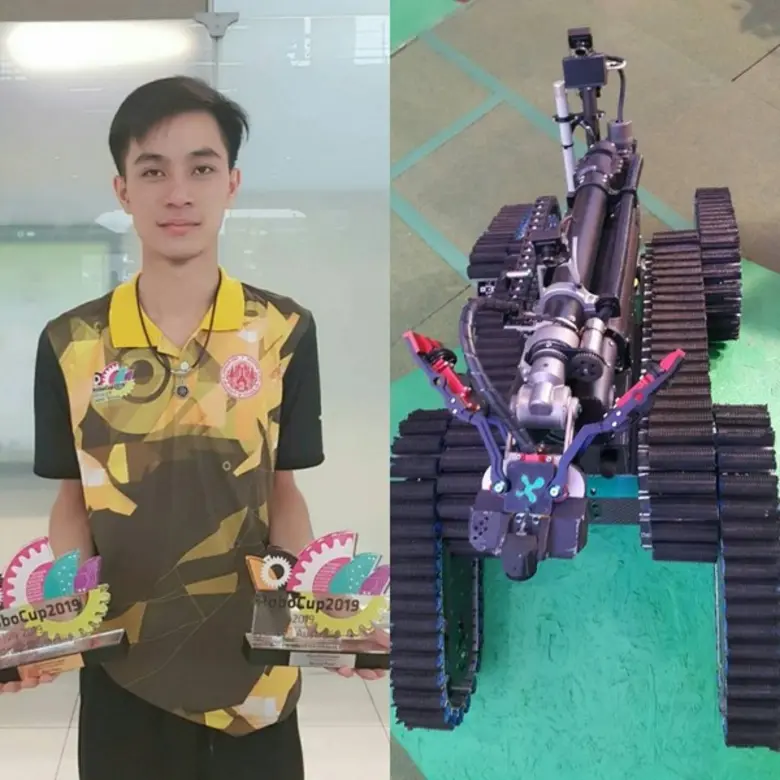 “ตัวต่อ”สมาชิกทีมหุ่นยนต์กู้ภัย iRAP Sechzig จุดประกายชอบหุ่นยนต์จากภาพยนตร์ เรื่อง ทรานส์ฟอร์เมอร์ส (Transformers)