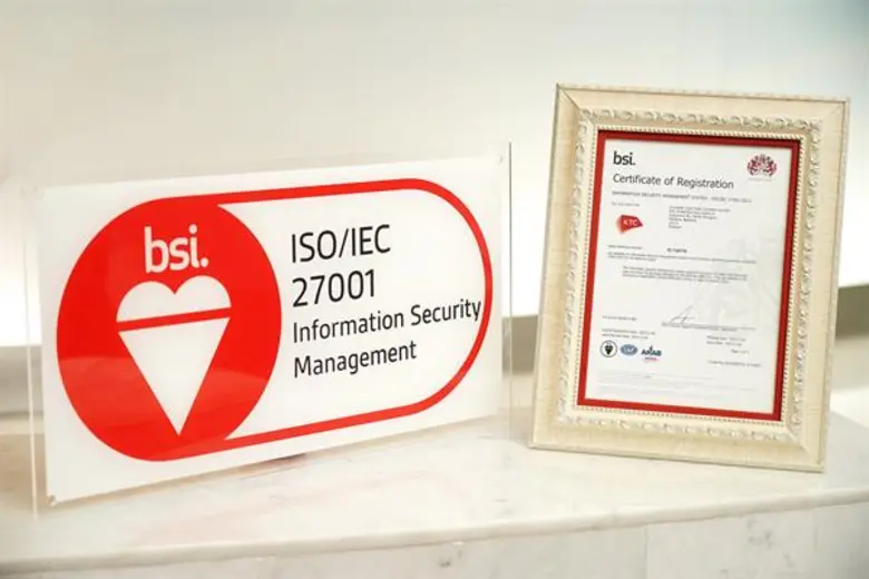 เคทีซีรับมอบใบรับรองมาตรฐาน ISO/IEC27001: 2013 ยกระดับทั้งองค์กรสู่ระบบบริหารจัดการความมั่นคงปลอดภัยสารสนเทศ