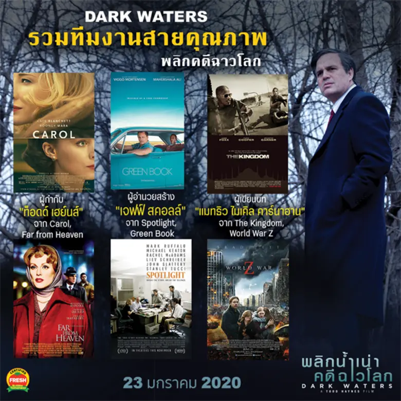 "Dark Waters พลิกน้ำเน่าคดีฉาวโลก" ภาพยนต...
