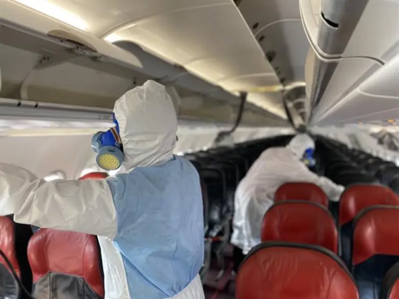 เวียตเจ็ทไทยแลนด์ ได้ทำการฉีดพ่นยาฆ่าเชื้...