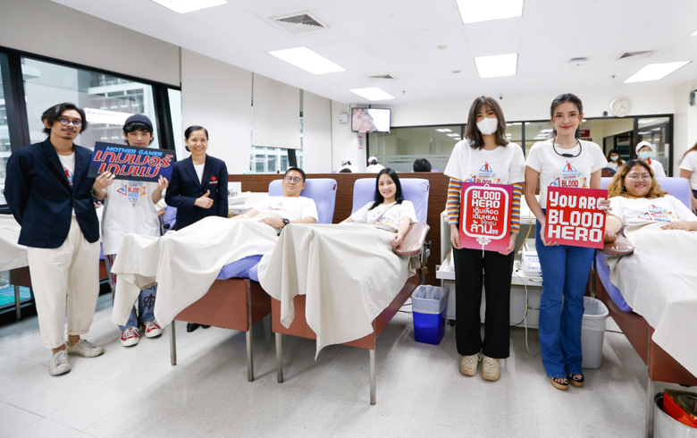 สหมงคลฟิล์มครบรอบ 50 ปี แท็คทีม Tencent Games และ Garena Thailand ระดมนักแสดง Mother Gamer และเหล่าโปรเพลเยอร์ อีสปอร์ต ชวนจับคู่ - บริจาคเลือดให้สภากาชาด ในโครงการ BLOOD HERO เติมเลือด เติมHEAL ให้ครบล้านซีซี