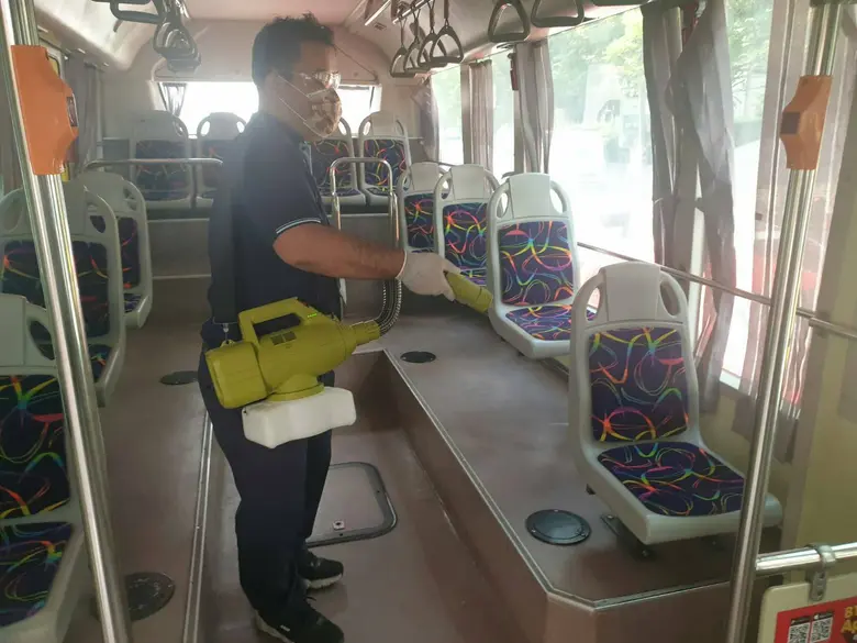 เพิ่มความถี่ฉีดพ่นน้ำยาฆ่าเชื้อโรคในขบวนรถไฟฟ้า ป้องกันไวรัสโคโรน่า 2019 ระบาด