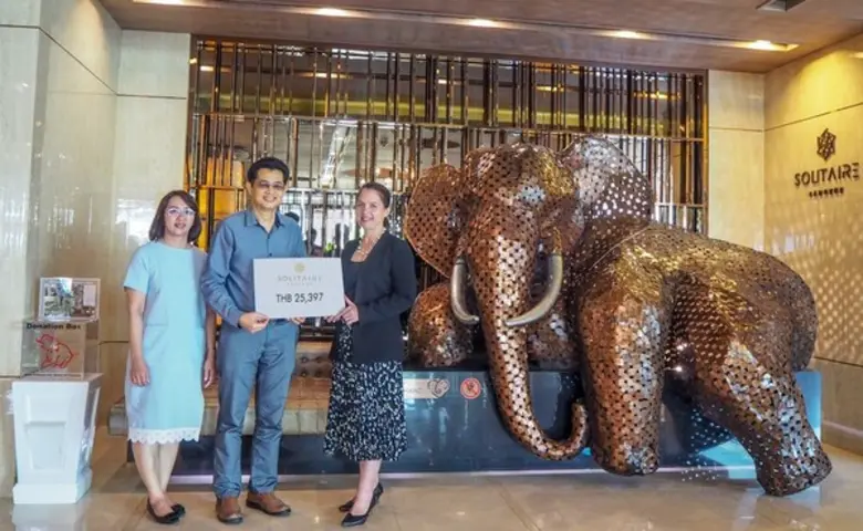 โรงแรมโซลิแทร์ กรุงเทพฯ มอบบริจาคเงินให้แก่ มูลนิธิช้างแห่งประเทศไทย เนื่องในวันช้างไทยประจำปี 63