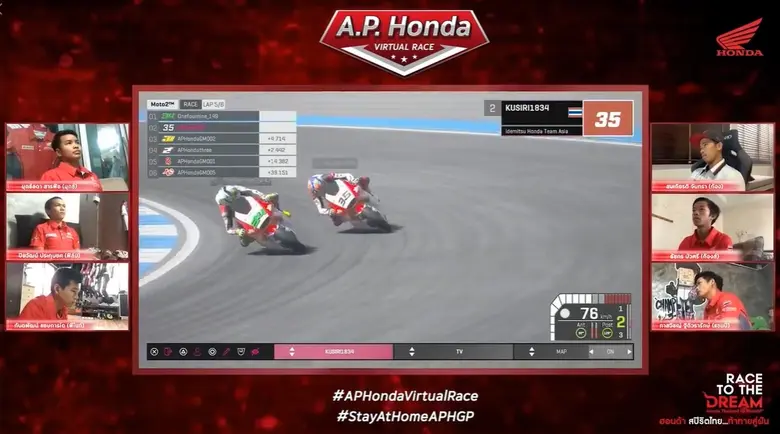 ก๊องส์ เฉือน ก้อง! ธัชกรเข้าวินซิวแชมป์สนามแรกศึกบิดออนไลน์ A.P. Honda Virtual Race