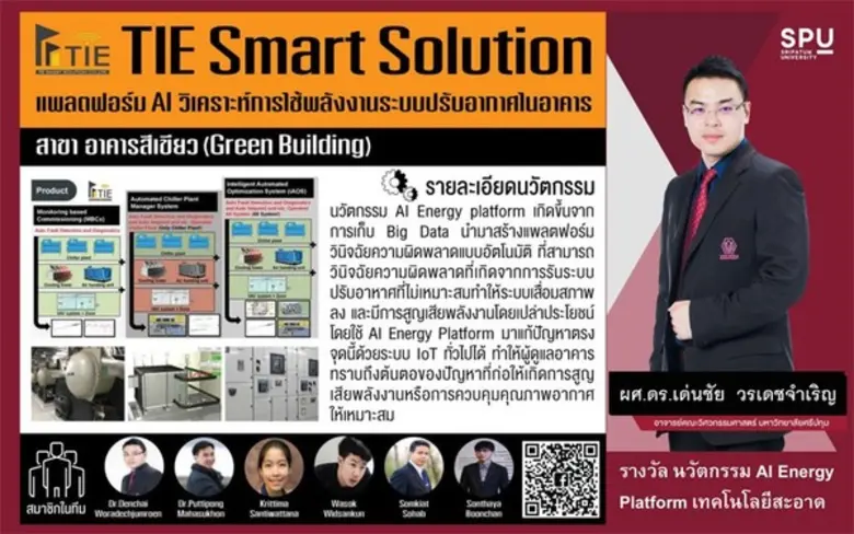 สุดปัง! วิศวะฯ ศรีปทุม โชว์นวัตกรรม AI Energy platform คว้ารางวัลนวัตกรรมเทคโนโลยีสะอาด อาคารสีเขียว GCIP Thailand Awards 2019