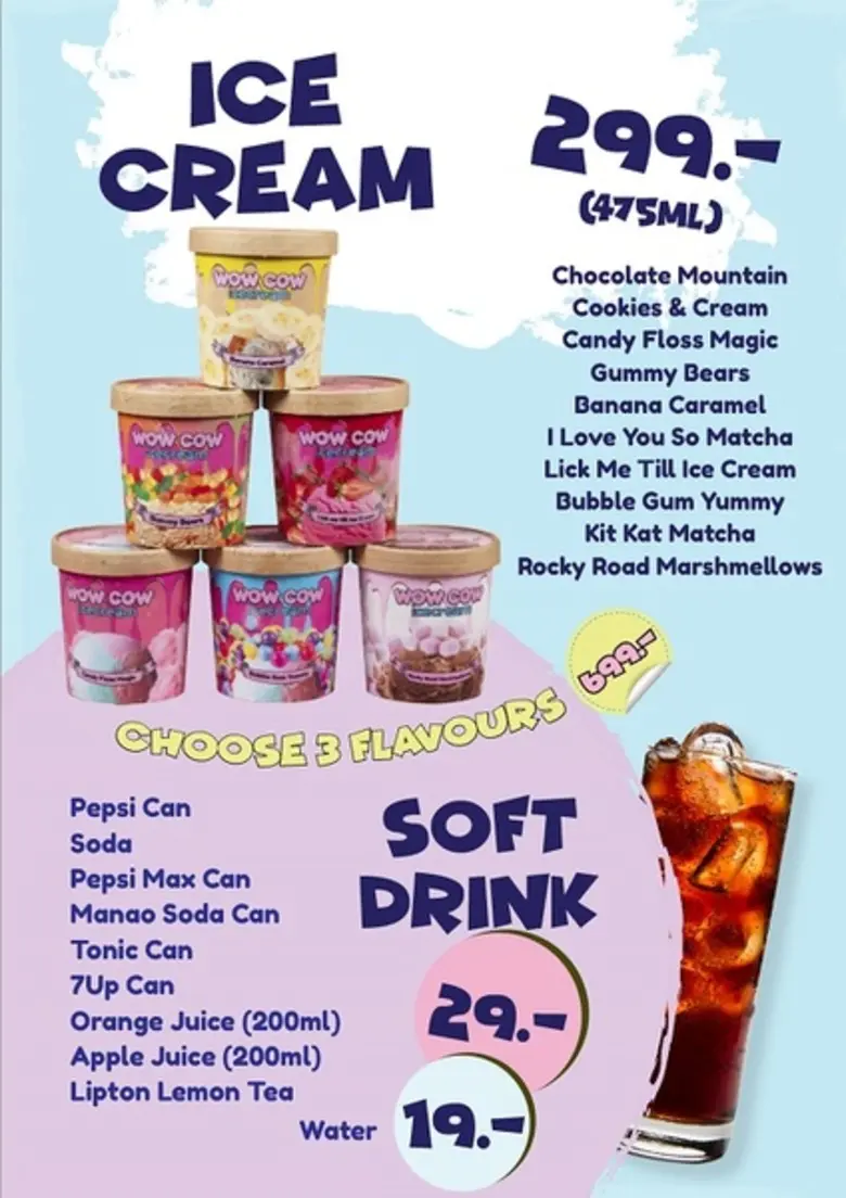 ว้าวคาว (Wow Cow) พรีเมี่ยมไอศกรีมพร้อมให้บริการเดลิเวอรี่ในกรุงเทพ
