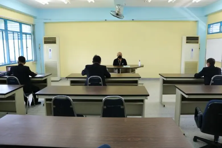 พัฒนาแรงงานนนท์ ประเมินช่างแอร์ แบบมีระยะห่างทางสังคม