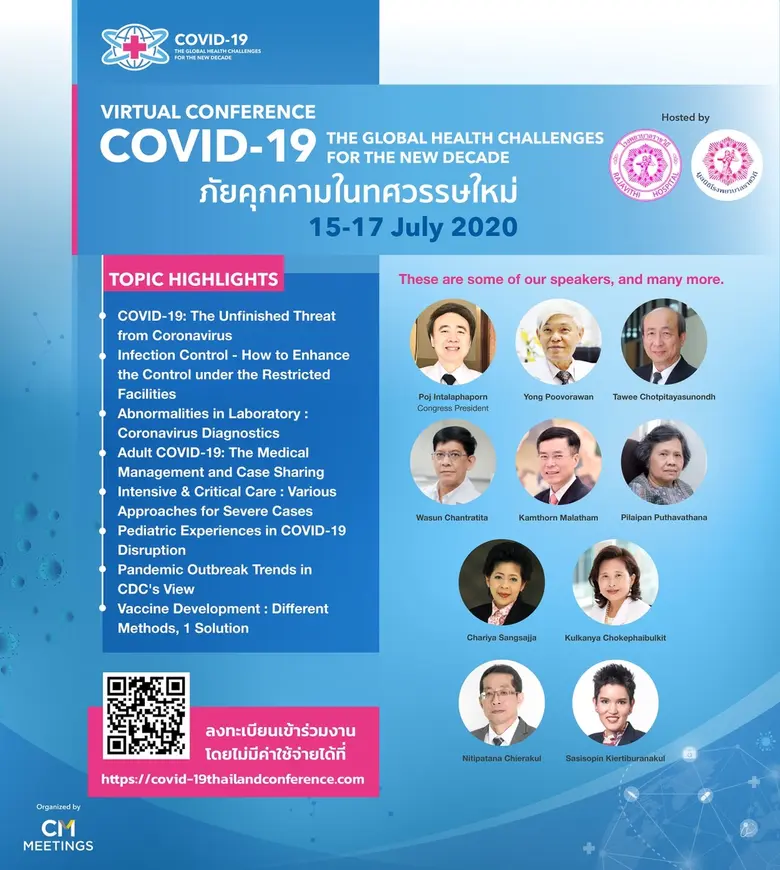 CMO จับมือ มูลนิธิโรงพยาบาลราชวิถี ภายใต้กรมการแพทย์ กระทรวงสาธารณสุข   จัด Virtual Conference งานประชุมวิชาการนานาชาติ COVID-19