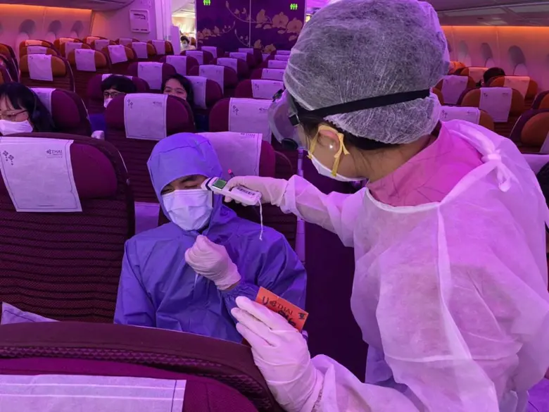 การบินไทยรับคนไทยจากลอนดอน สหราชอาณาจักร กลับบ้าน ครั้งที่ 9