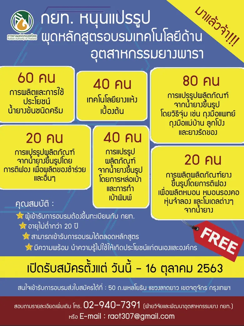 ฝ่ายวิจัยและพัฒนาอุตสาหกรรมยาง การยางแห่ง...