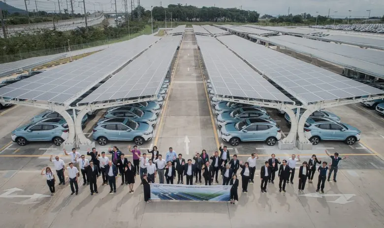 "WHAUP" ฤกษ์ดี เปิดโครงการ Solar Carpark ใหญ่ที่สุดในประเทศ บนพื้นที่ลานจอดรถโรงงานผลิตรถยนต์ MG ขนาด 4.88 MW