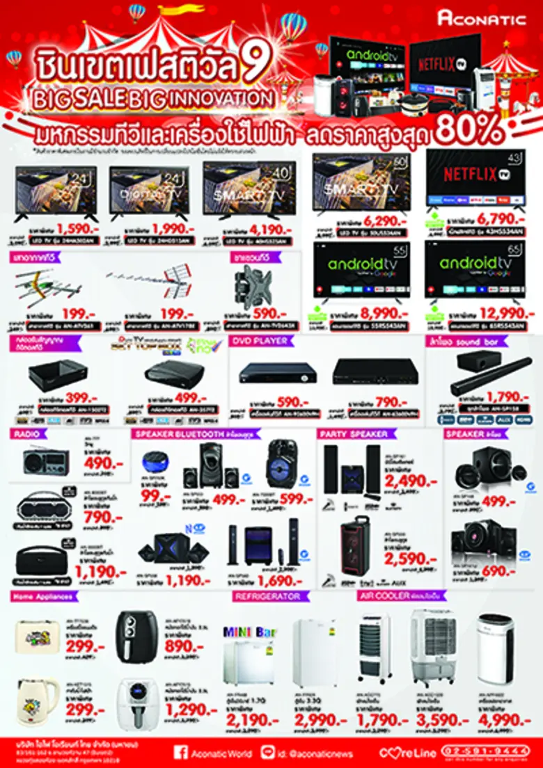 Aconatic Big Sale Big Innovation มหกรรมเปิดคลังสินค้า ทุบราคา!!! ส่งท้ายปี ลดสูงสุดถึง 80%