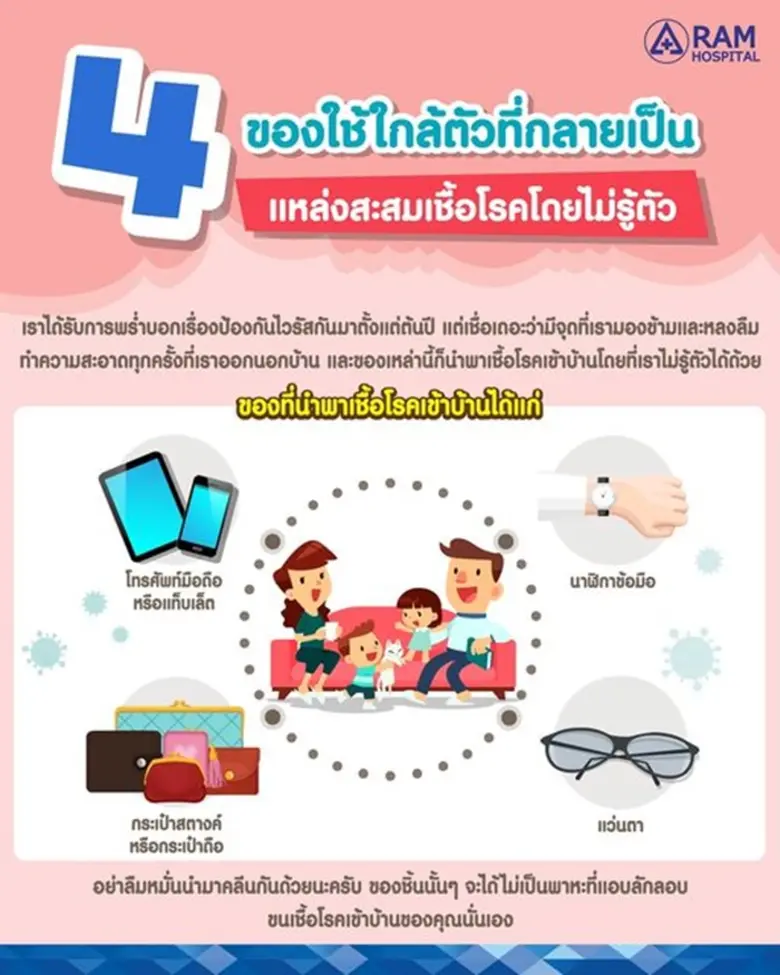 4 ของใช้ใกล้ตัว ที่กลายเป็นแหล่งสะสมเชื้อ...