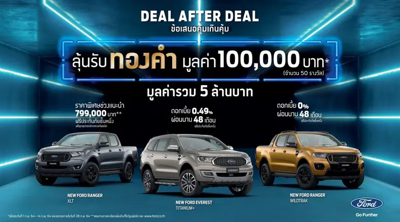 ฟอร์ด ประเทศไทย จัดแคมเปญ 'ข้อเสนอคุ้มเกิ...