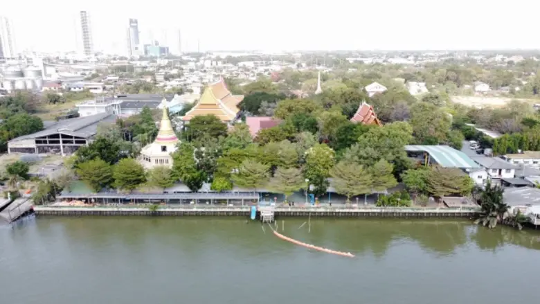 มั่นคง ร่วมกับ ทช. และวัดจากแดง ทดสอบและเก็บข้อมูลขยะในแม่น้ำ