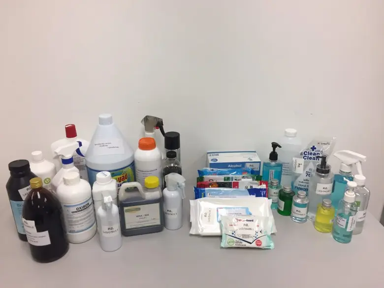 วศ. ให้บริการทดสอบสารฆ่าเชื้อและผลิตภัณฑ์แอลกอฮอล์กว่า 825 ตัวอย่าง ในช่วงสถานการณ์โควิด-19 ต้นปี 2563 - มกราคม 2564