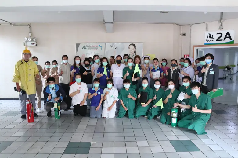 รพ.ลานนา ซ้อมแผนอพยพหนีไฟเบื้องต้นแผนก IC...