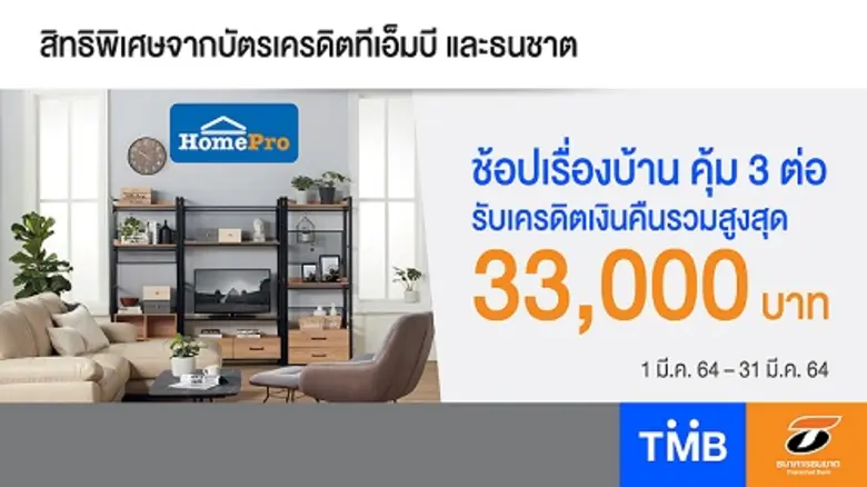 บัตรเครดิตทีเอ็มบีและธนชาต ร่วมกับ HomePr...