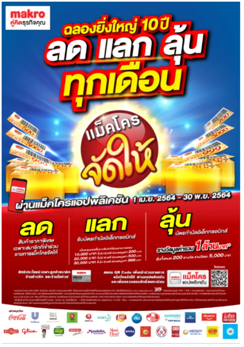 ฉลอง 10 ปี แคมเปญ "แม็คโคร จัดให้" ยิ่งใหญ่ ตอบโจทย์โชห่วยไทย เพิ่มศักยภาพในการแข่งขัน สร้างรายได้เพิ่ม เสริมแกร่งออนไลน์ เชื่อมทุกช่องทาง