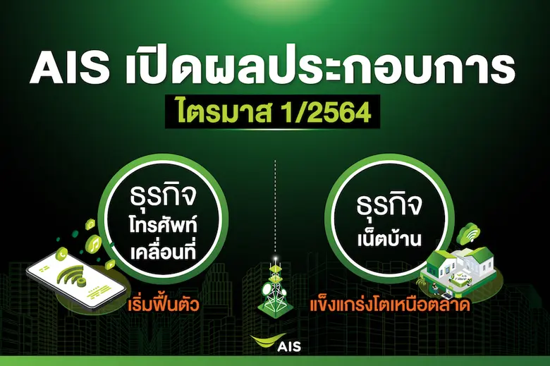 AIS เผยผลประกอบการไตรมาส 1 ของปี 2564 เริ...
