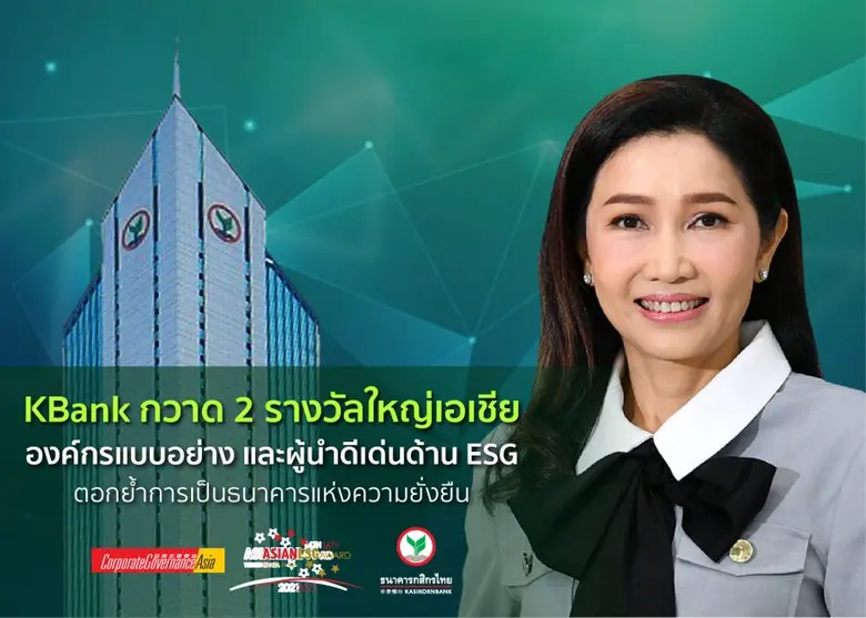 ธนาคารกสิกรไทย ได้รับการยกย่องให้เป็นองค์...