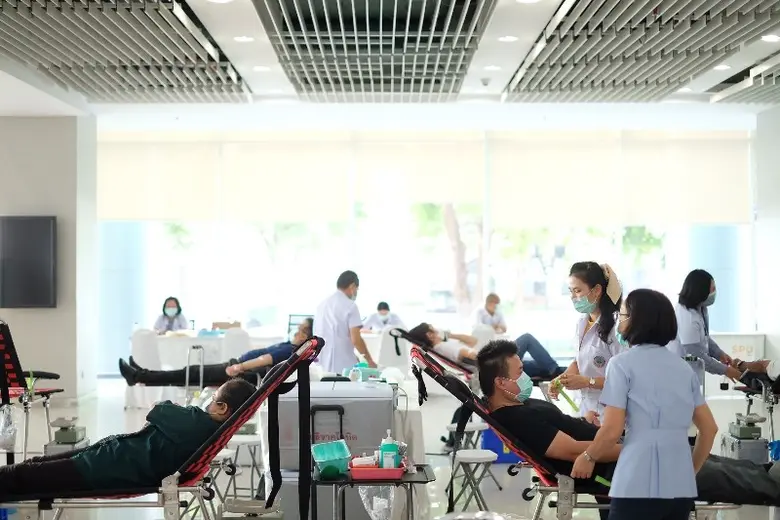 SPU รวมใจจิตอาสาบริจาคโลหิต สู้ภัยโควิด -19 ให้แก่ศูนย์บริการโลหิต โรงพยาบาลภูมิพลอดุลยเดช