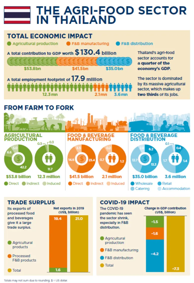 ผลวิจัยชี้มูลค่าภาคอุตสาหกรรมเกษตร-อาหารไทยหดตัวร้อยละ 6 จากวิกฤตโควิด-19แต่ยังคงเป็นเสาหลักที่จะช่วยฟื้นฟูเศรษฐกิจ