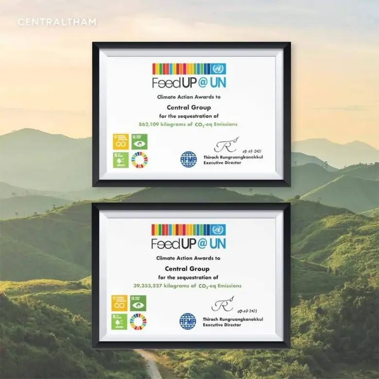 กลุ่มเซ็นทรัล คว้า 2 รางวัลทรงเกียรติ "Climate Action Awards" จากยูเอ็น  ปักหมุนองค์กรสีเขียว ขับเคลื่อนยุทธศาสตร์ "Circular Economy" เพื่อสิ่งแวดล้อมที่ยั่งยืน
