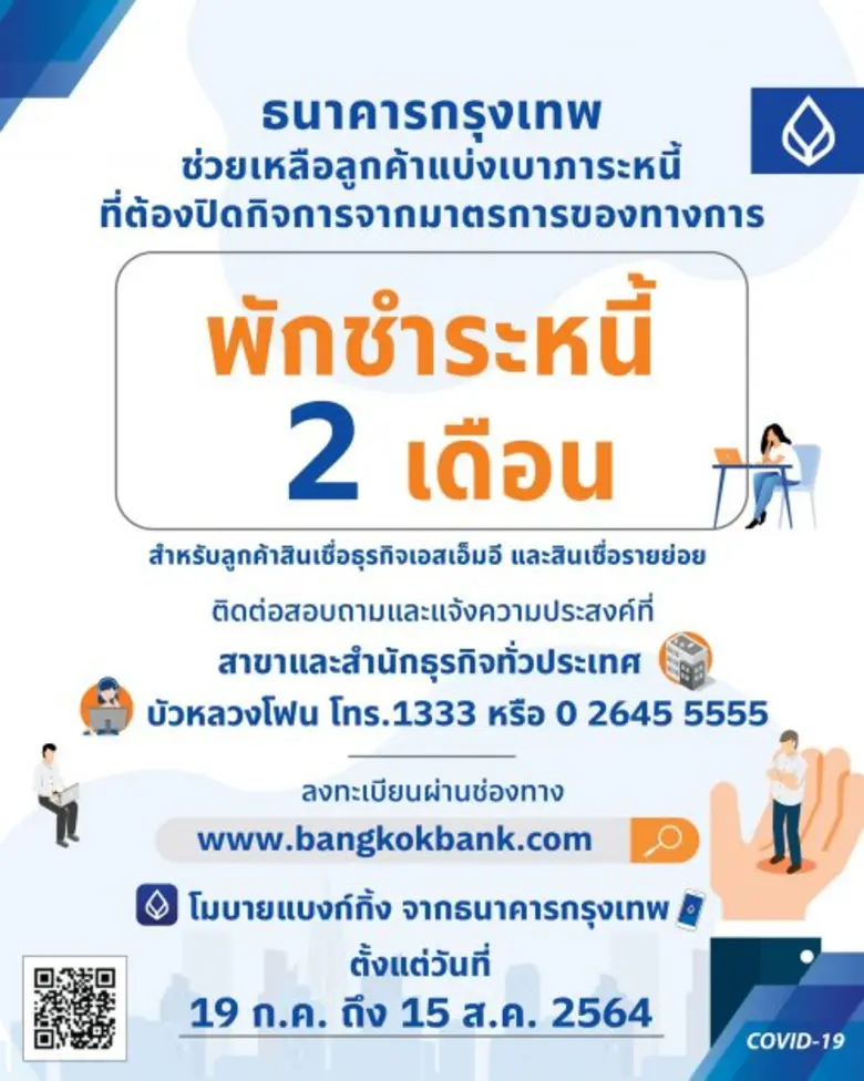 ธนาคารกรุงเทพ จัดมาตรการด่วนตามแนวทางของธ...