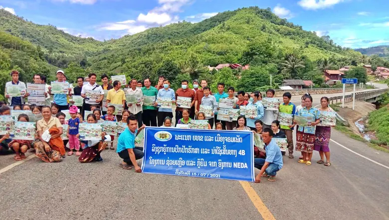 NEDA รณรงค์การใช้รถใช้ถนนอย่างปลอดภัย Route 4B เส้นทางเมืองหงสา-บ้านเชียงแมน (เมืองจอมเพ็ด แขวงหลวงพะบาง)