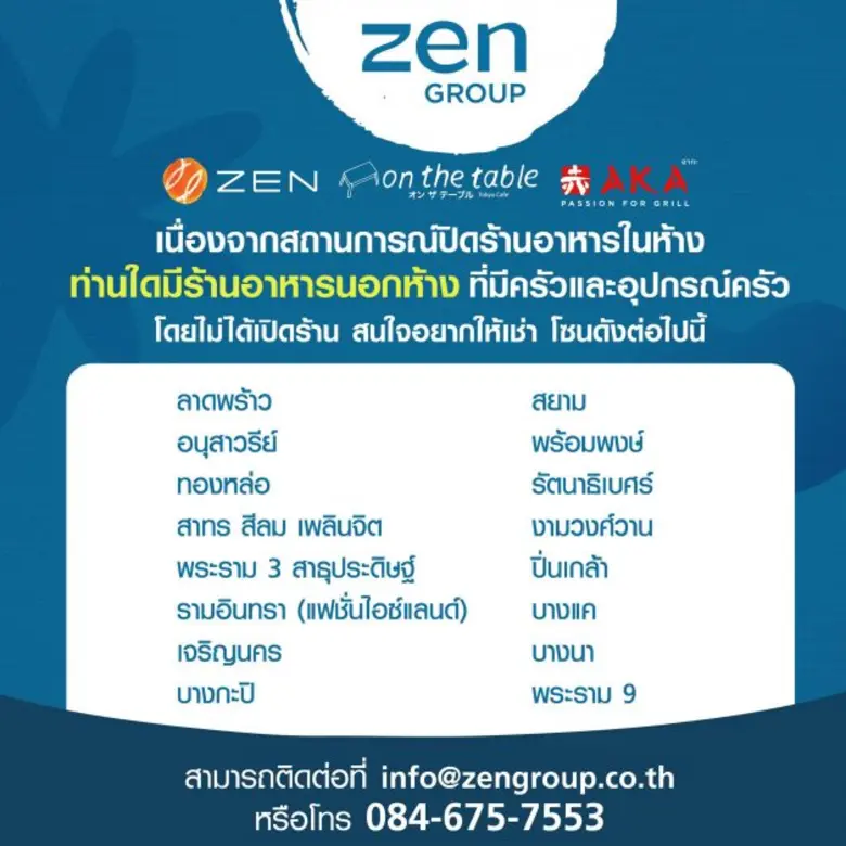 ZEN Group ปรับกลยุทธ์เช่าพื้นที่ร้านอาหารนอกห้าง ลุยเดลิเวอรี่ ผูกปิ่นโต พร้อมหนุนสร้างรายได้ให้กับผู้ประกอบการร้านอาหาร หรือโรงแรมที่ต้องปิดกิจการชั่วคราว