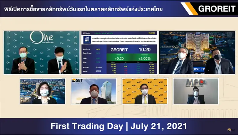 กองทรัสต์ GROREIT เข้าเทรดวันแรก 21 กรกฏาคม 64 หลัง...