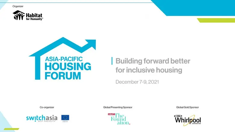 องค์การที่อยู่อาศัยเพื่อมนุษยชาติสากล จัดการประชุมบ้านและที่อยู่อาศัยประจำภาคพื้นเอเชีย-แปซิฟิก ในประเทศไทยเป็นครั้งที่ 3