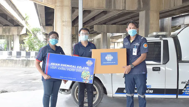 ตัวแทน กู้ภัยบางปะกง รับมอบชุด (PPE : Per...