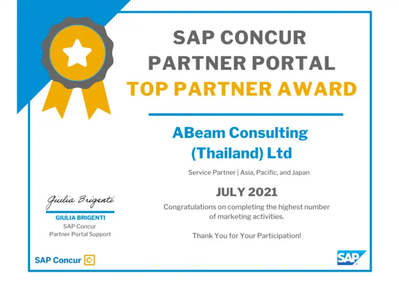 SAP Concur ยก ABeam เป็นพันธมิตรยอดเยี่ยม