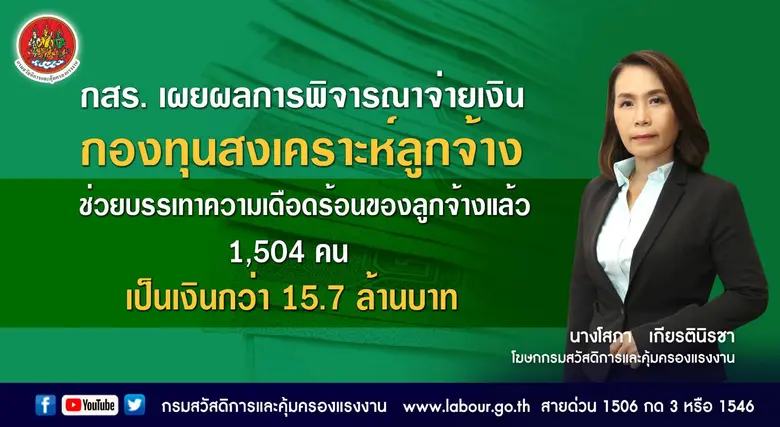 กรมสวัสดิการและคุ้มครองแรงงานเผยผลการดำเน...