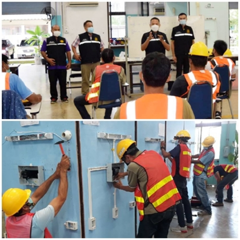 สพร.7 อุบลฯ ทดสอบช่างไฟฟ้าภายในอาคาร ภายใต้โครงการงบโควิด