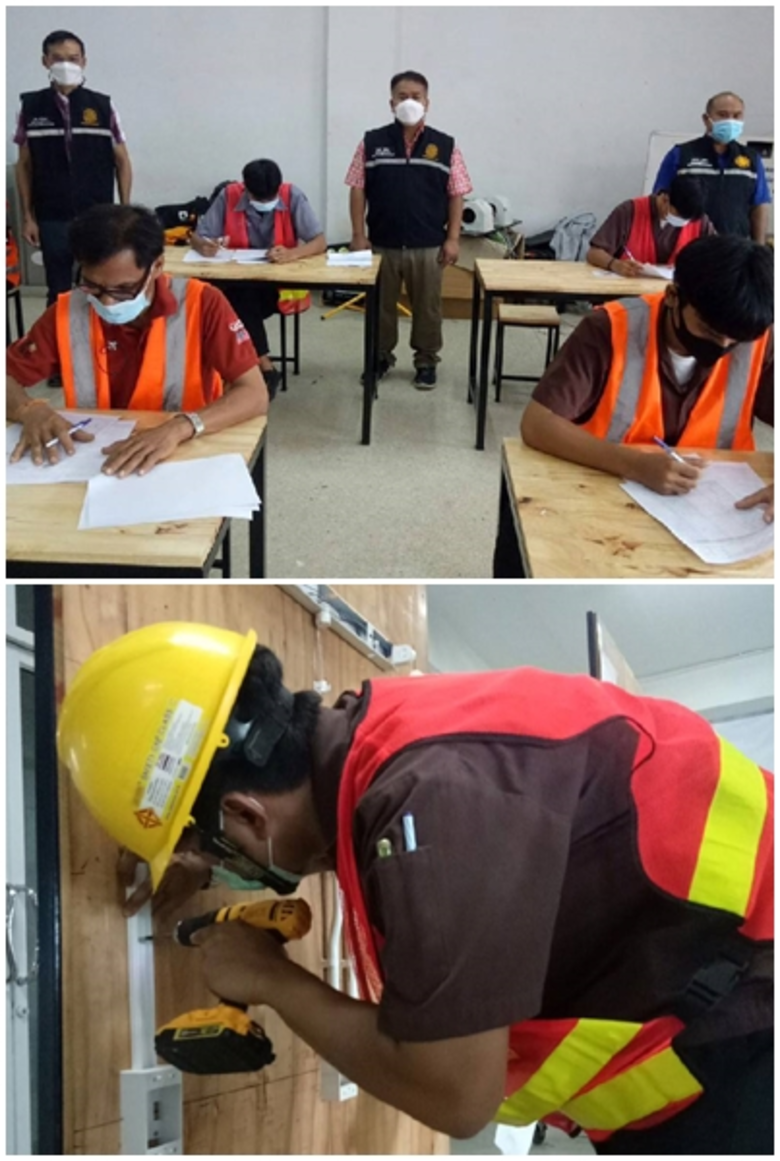 สพร.7 อุบล ทดสอบสัญจรช่างไฟฟ้าภายในอาคารให้ผู้ได้รับผลกระทบจากโควิด-19
