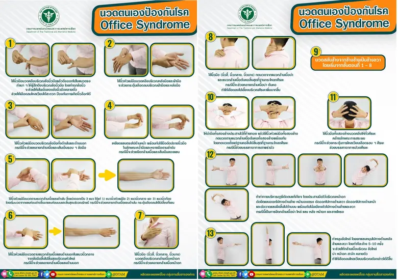 แพทย์แผนไทยเผย 13 ขั้นตอน นวดตนเองป้องกัน...