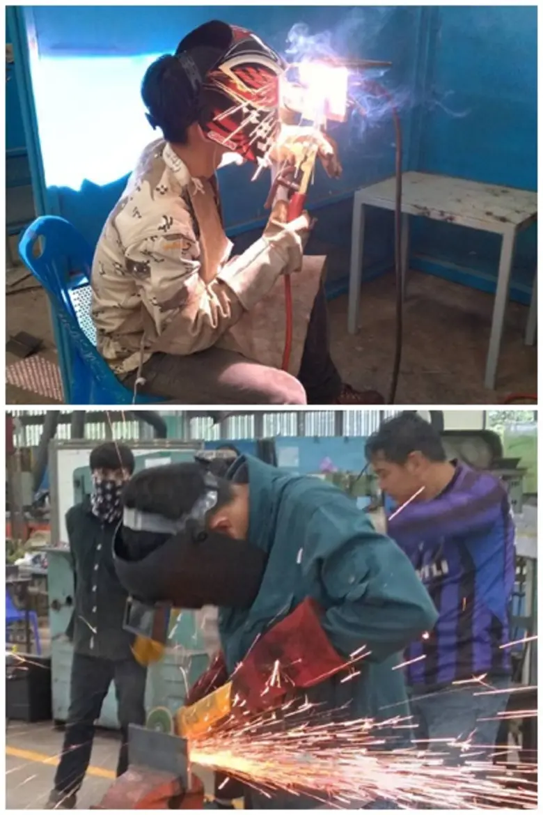 สพร. 7 อุบล ทดสอบช่างเชื่อมให้ผู้ได้รับผลกระทบจากโควิค - 19