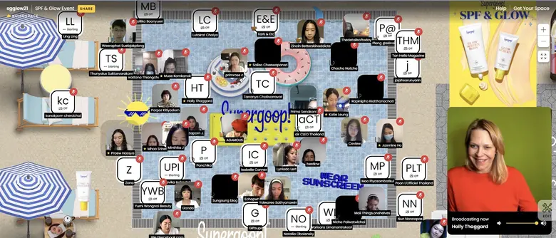 งานอีเวนต์ออนไลน์มิติใหม่ครั้งแรกในไทย! Supergoop! เปิดตัวผลิตภัณฑ์ Glowscreen Body SPF 40 กันแดดผิวกายเนื้อโลชั่น ผ่าน Kumospace ผู้นำด้านเวิล์ดดิจิทัล พร้อมเพลิดเพลิน Virtual Pool Party จิบมินิบาร์ ท้าแดด!
